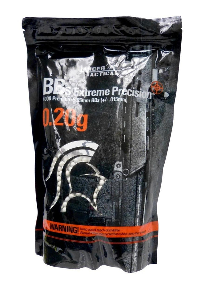 Lancer Tactical Extreme Precision 0.20g 6mm BBs, 4000 Rounds, White