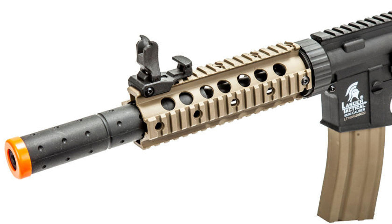 Lancer Tactical Gen 2 7" Nylon Polymer M4 Airsoft AEG Rifle, Black/Tan