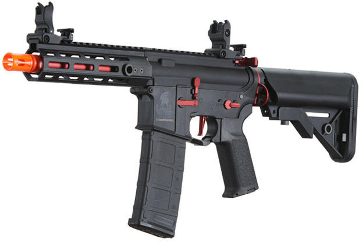 Lancer Tactical Gen 2 Hellion M-LOK 7" Airsoft M4 AEG Rifle, Black/Red