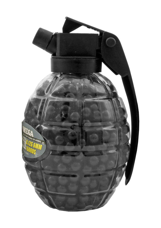 760 Count Hand Grenade Shaped Bottle of .12g Airsoft BBs - Omega