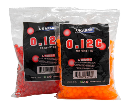 850 - ct. 6mm .12 gram Airsoft Plastic BB's - Assorted Colors