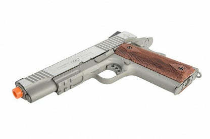 Colt 1911 .45 ACP CO2 Rail Gun Blowback Airsoft Pistol, Stainless