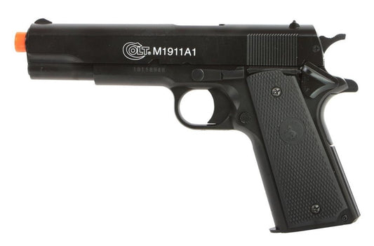 Colt M1911 Spring Airsoft Pistol, Metal Slide, Black