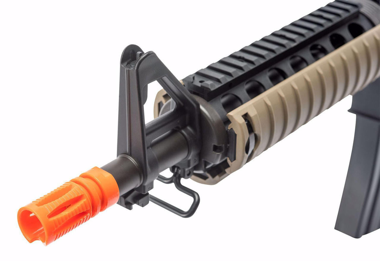 Elite Force M4 CQBX w Eye Trace 2023 Airsoft AEG Rifle, Black/Tan