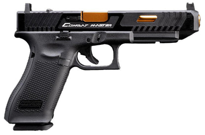 GLOCK 17 Gen.5 GBB Airsoft Pistol w EMG TTI Custom CNC G34 Combat Master Slide, Black