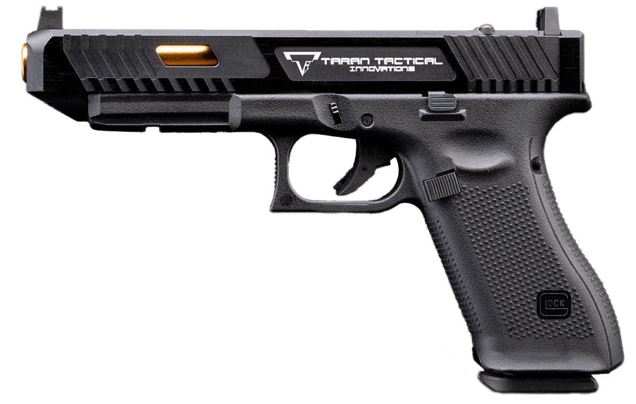 GLOCK 17 Gen.5 GBB Airsoft Pistol w EMG TTI Custom CNC G34 Combat Master Slide, Black