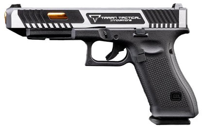 GLOCK 17 Gen.5 GBB Airsoft Pistol w EMG TTI Custom CNC G34 Combat Master Slide, Two-Tone