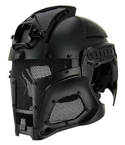 Interstellar Battle Trooper Full Face Airsoft Helmet, Black