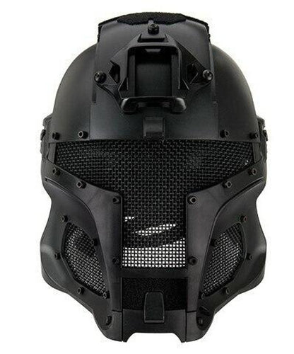 Interstellar Battle Trooper Full Face Airsoft Helmet, Black