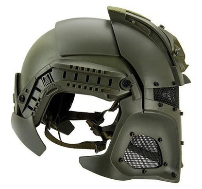 Interstellar Battle Trooper Full Face Airsoft Helmet, OD Green