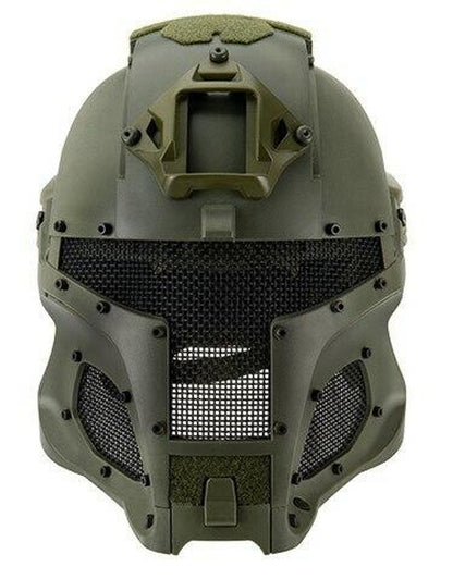 Interstellar Battle Trooper Full Face Airsoft Helmet, OD Green