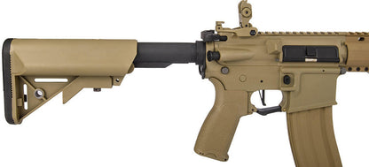 Lancer Tactical 10" Hybrid Keymod M4 Carbine Airsoft Rifle, Tan