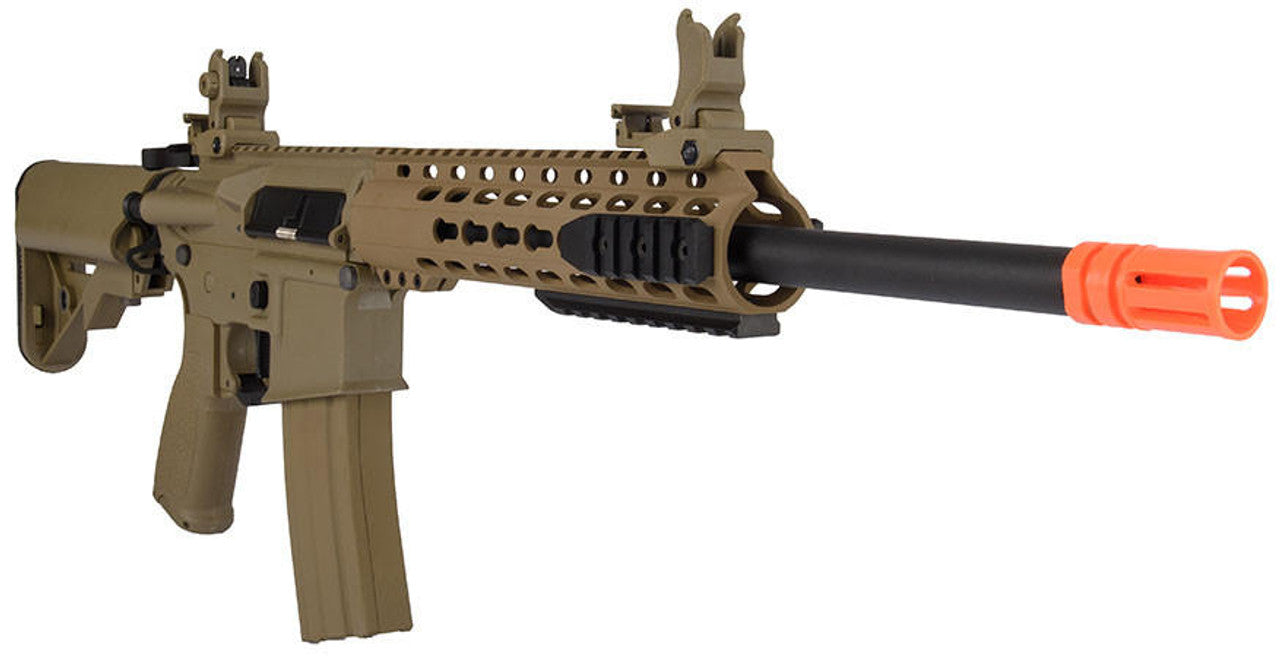 Lancer Tactical 10" Hybrid Keymod M4 Carbine Airsoft Rifle, Tan
