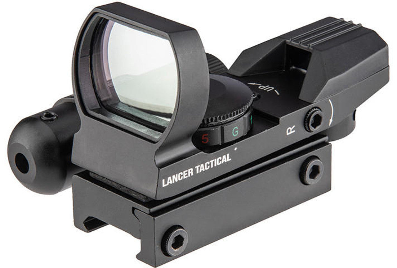 Lancer Tactical 4-Reticle Red/Green Dot Reflect Sight w/ Laser, Black