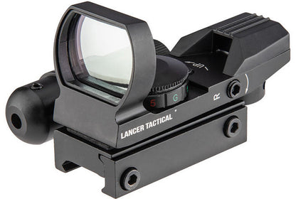 Lancer Tactical 4-Reticle Red/Green Dot Reflect Sight w/ Laser, Black