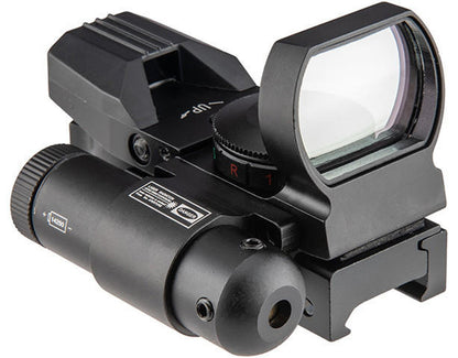 Lancer Tactical 4-Reticle Red/Green Dot Reflect Sight w/ Laser, Black