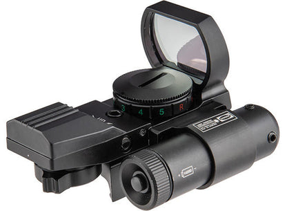 Lancer Tactical 4-Reticle Red/Green Dot Reflect Sight w/ Laser, Black