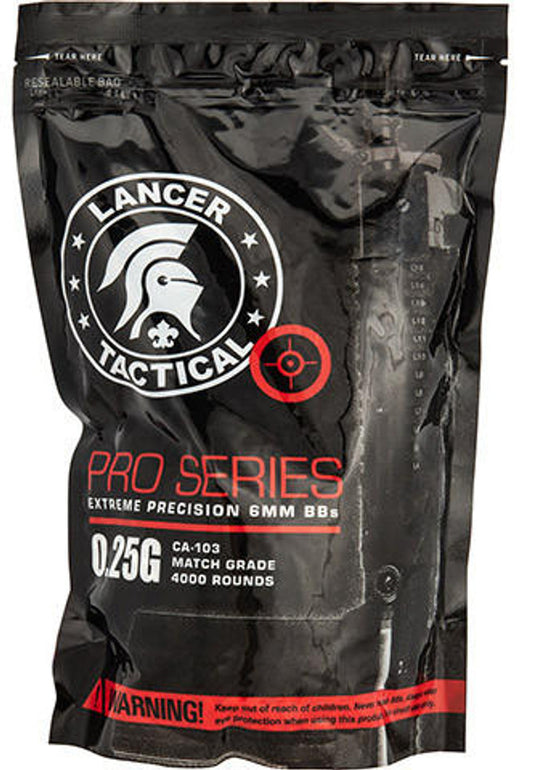 Lancer Tactical 4000 Round 0.25g Seamless Airsoft BBs, White
