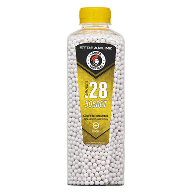 Lancer Tactical 5050 Round 0.20g/0.25g/0.28g/0.32g Streamline Airsoft Tracer BB Bottle, Green