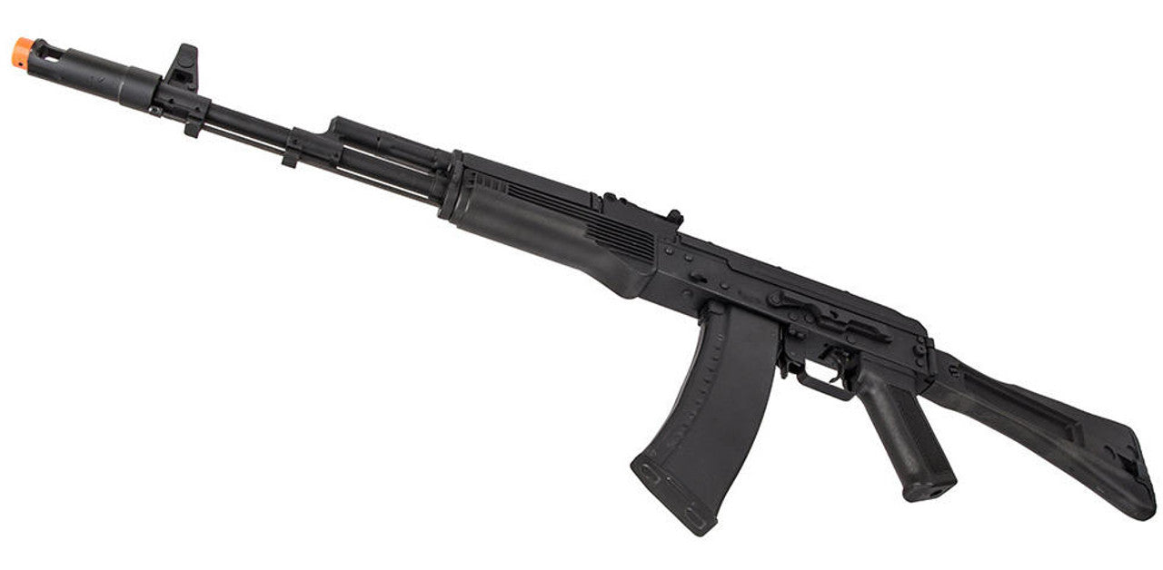 Lancer Tactical AK-74M AEG Airsoft Rifle, Metal Body, Foldable Stock, Black