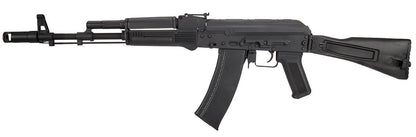 Lancer Tactical AK-74M AEG Airsoft Rifle, Metal Body, Foldable Stock, Black