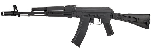 Lancer Tactical AK-74M AEG Airsoft Rifle, Metal Body, Foldable Stock, Black
