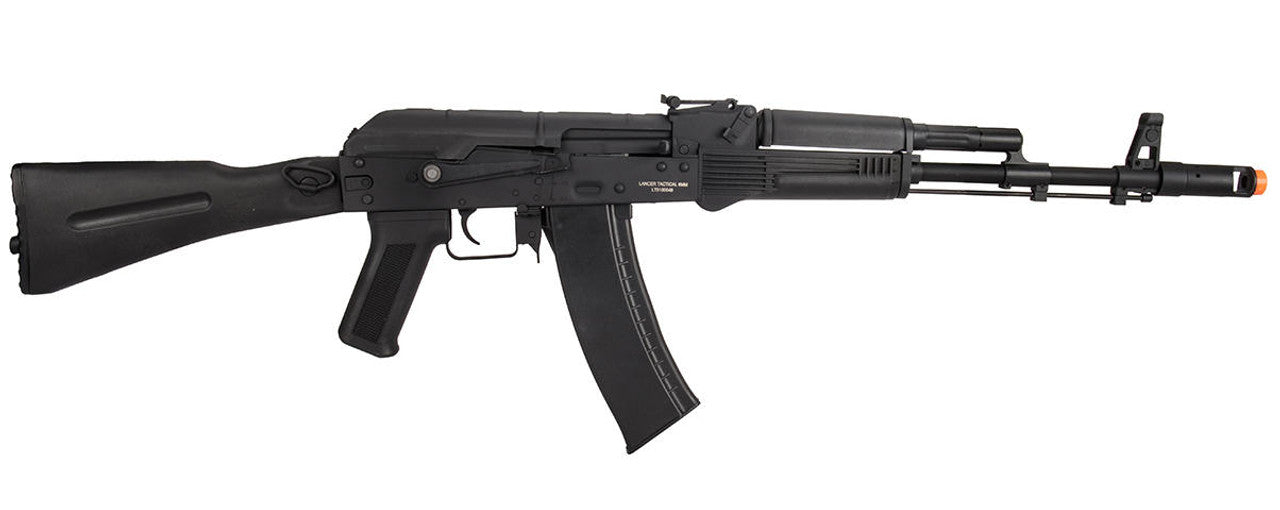 Lancer Tactical AK-74M AEG Airsoft Rifle, Metal Body, Foldable Stock, Black