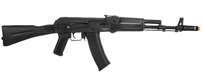 Lancer Tactical AK-74M AEG Airsoft Rifle, Metal Body, Foldable Stock, Black