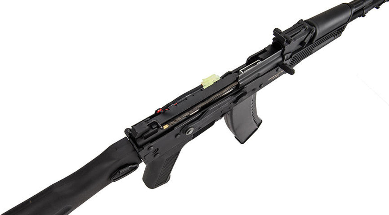 Lancer Tactical AK-74M AEG Airsoft Rifle, Metal Body, Foldable Stock, Black
