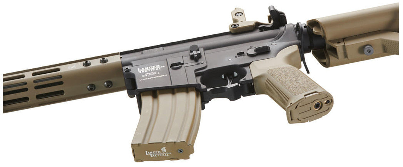 Lancer Tactical Archon 14" M-LOK Proline Series M4 Airsoft Rifle w/ Crane Stock, Two-Tone