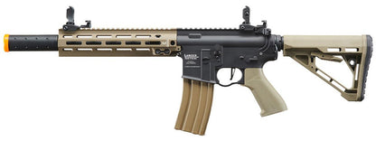 Lancer Tactical Blazer 10" M-LOK Proline Series M4 Airsoft Rifle with Delta Stock & Mock Suppressor, Two-Tone