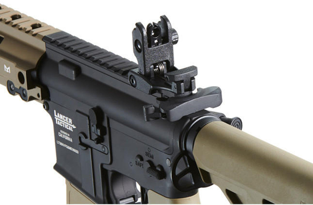 Lancer Tactical Blazer 13" M-LOK Proline Series M4 Airsoft Rifle with Delta Stock & Mock Suppressor, Two-Tone