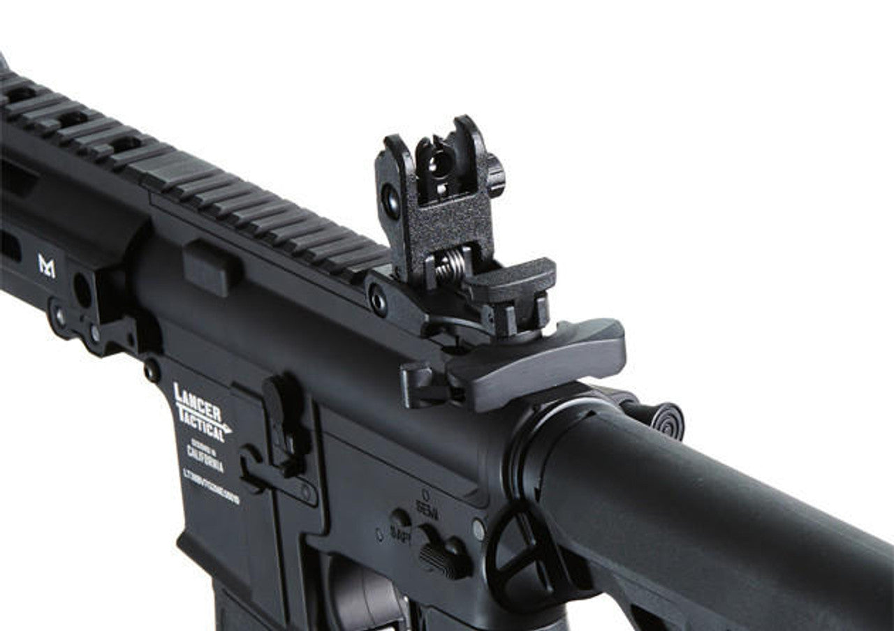 Lancer Tactical Blazer 7" M-LOK Proline Series M4 Airsoft Rifle w/ Delta Stock & Mock Suppressor, Black