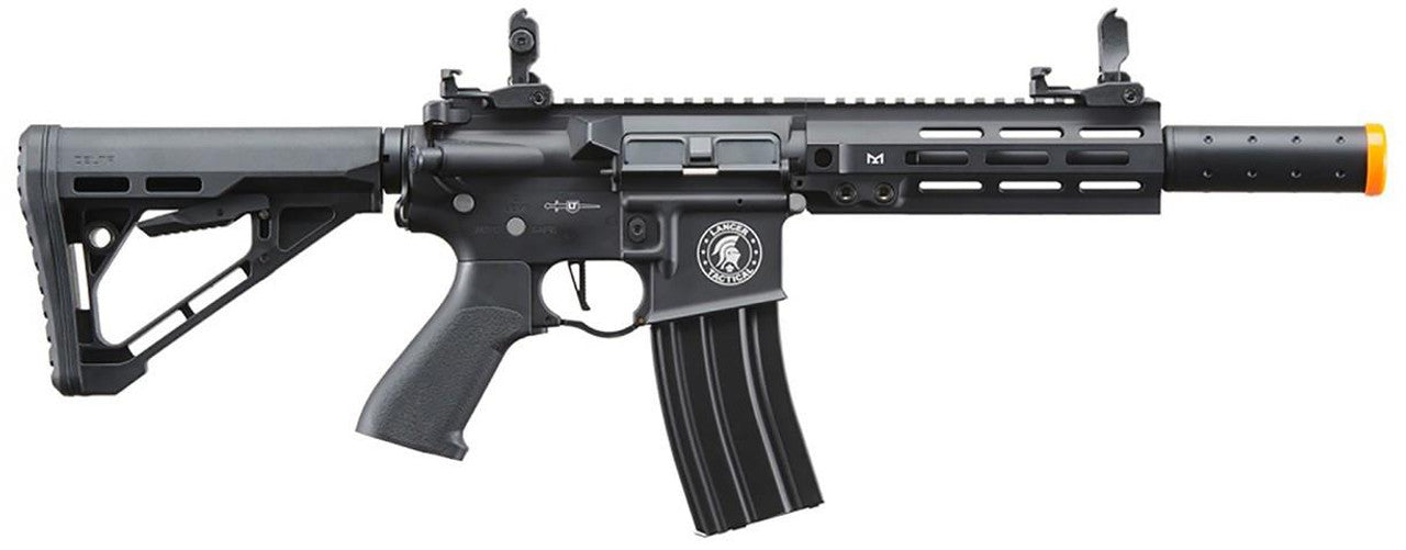 Lancer Tactical Blazer 7" M-LOK Proline Series M4 Airsoft Rifle w/ Delta Stock & Mock Suppressor, Black