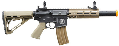 Lancer Tactical Blazer 7" M-LOK Proline Series M4 Airsoft Rifle with Delta Stock & Mock Suppressor, Two-Tone