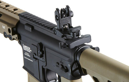 Lancer Tactical Blazer 7" M-LOK Proline Series M4 Airsoft Rifle with Delta Stock & Mock Suppressor, Two-Tone
