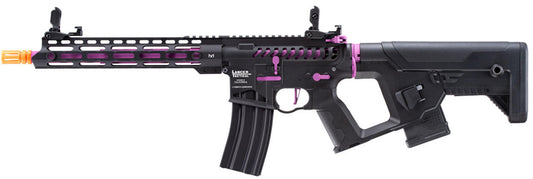 Lancer Tactical Enforcer Blackbird Skeleton Airsoft AEG Rifle, Black & Purple