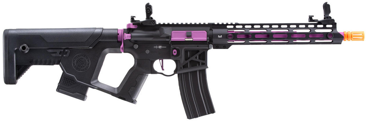 Lancer Tactical Enforcer Blackbird Skeleton Airsoft AEG Rifle, Black & Purple