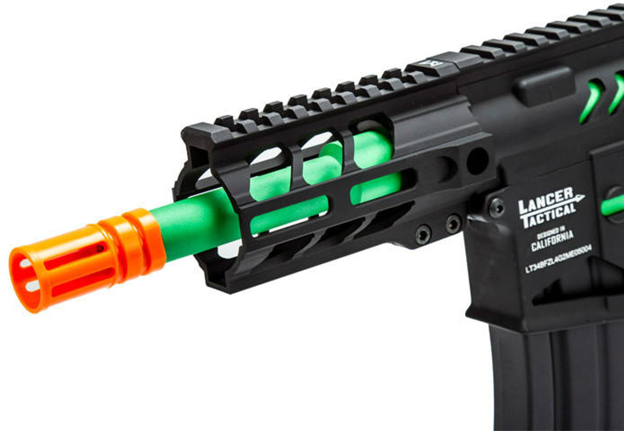 Lancer Tactical Enforcer Gen 2 Battle Hawk 4" PDW Airsoft AEG Rifle, Black/Green