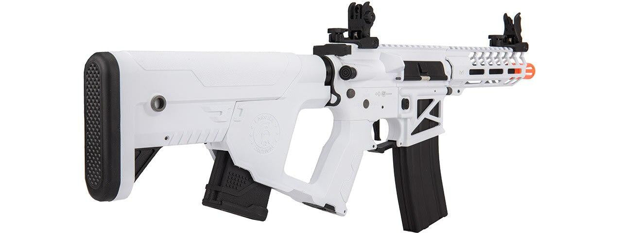 Lancer Tactical Enforcer NEEDLETAIL Skeleton AEG Airsoft Rifle w/ Alpha Stock, White/Black
