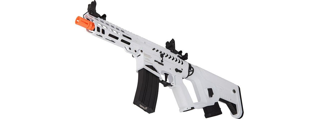 Lancer Tactical Enforcer NEEDLETAIL Skeleton AEG Airsoft Rifle w/ Alpha Stock, White/Black