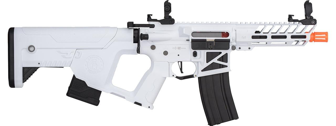 Lancer Tactical Enforcer NEEDLETAIL Skeleton AEG Airsoft Rifle w/ Alpha Stock, White/Black