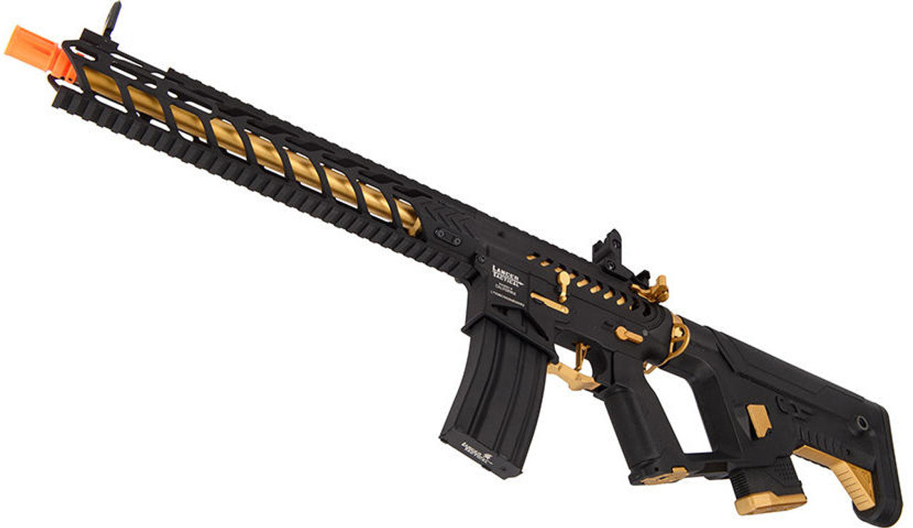 Lancer Tactical Enforcer NIGHT WING Skeleton Airsoft AEG Rifle, Black/Gold