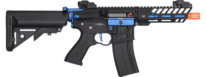 Lancer Tactical Enforcer Skeleton Airsoft AEG Rifle, Black/Navy Blue