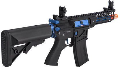 Lancer Tactical Enforcer Skeleton Airsoft AEG Rifle, Black/Navy Blue