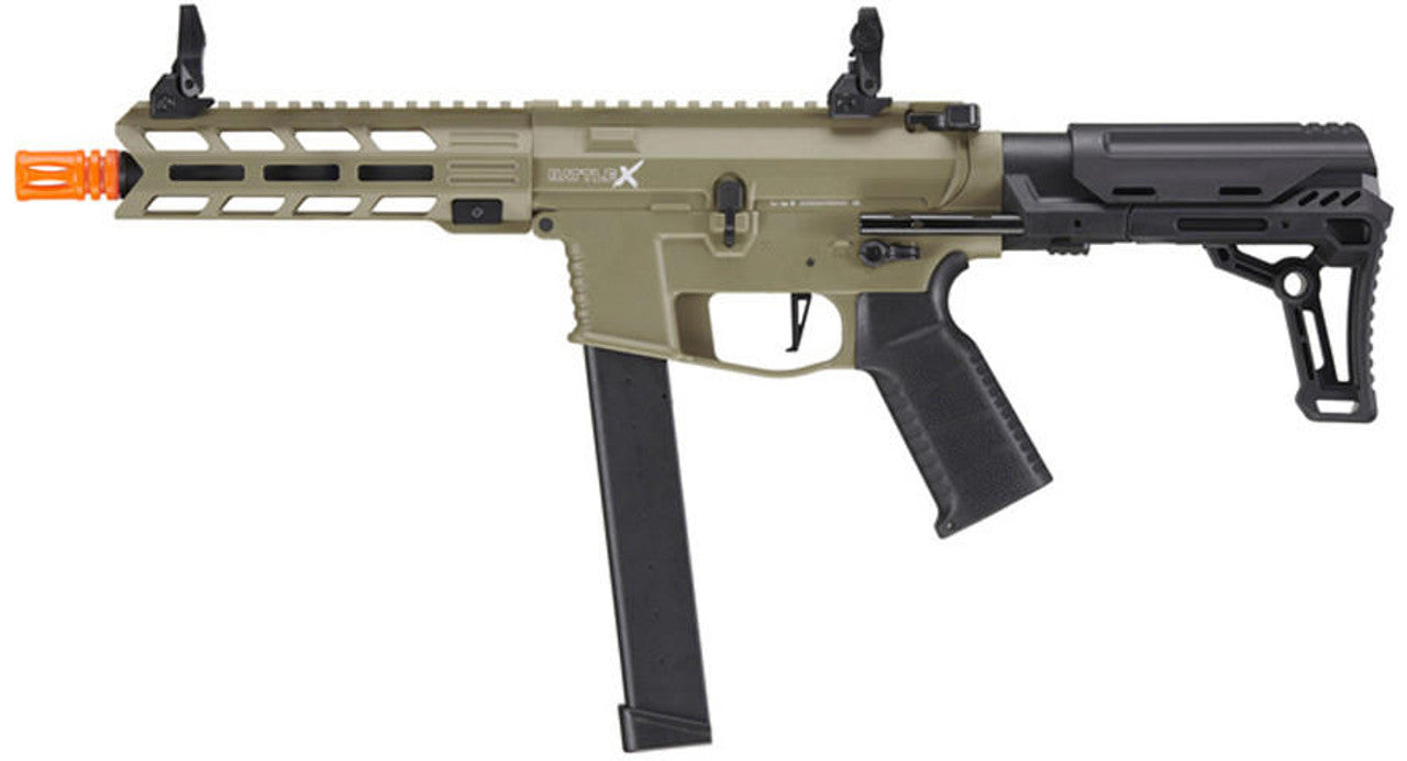 Lancer Tactical Gen 2 9mm Style Battle X CQB Carbine Airsoft AEG, Tan