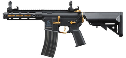Lancer Tactical Gen 2 Hellion M-LOK 7" Airsoft M4 AEG Rifle, Black/Gold