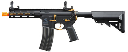 Lancer Tactical Gen 2 Hellion M-LOK 7" Airsoft M4 AEG Rifle, Black/Gold