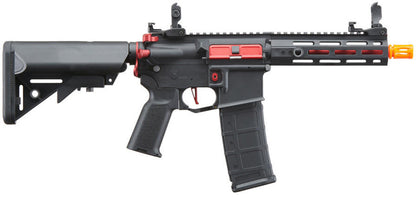 Lancer Tactical Gen 2 Hellion M-LOK 7" Airsoft M4 AEG Rifle, Black/Red