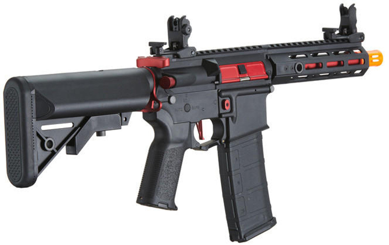 Lancer Tactical Gen 2 Hellion M-LOK 7" Airsoft M4 AEG Rifle, Black/Red